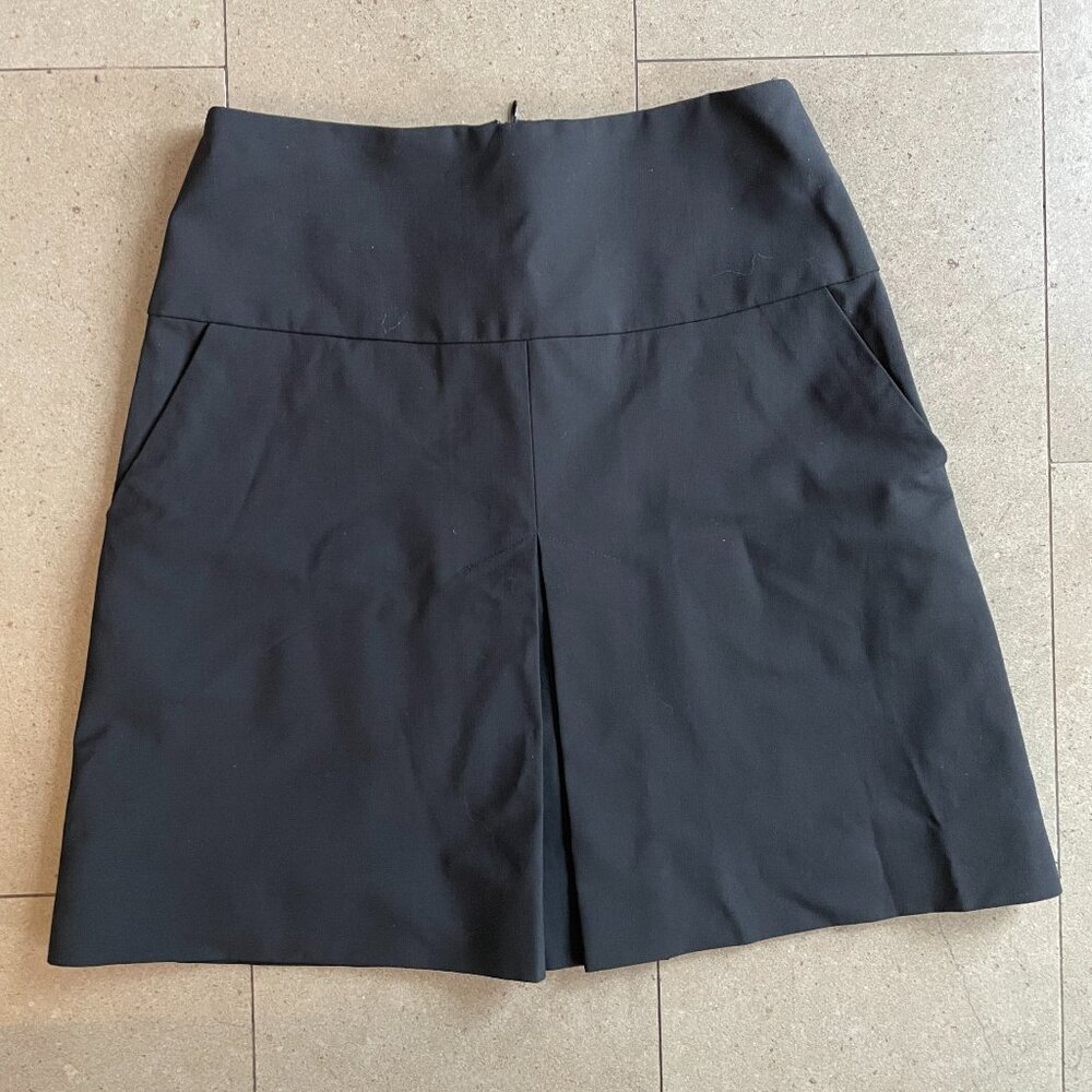 Classic Coach Black Wool Blend Mini Skirt-side slit pockets-Size 00